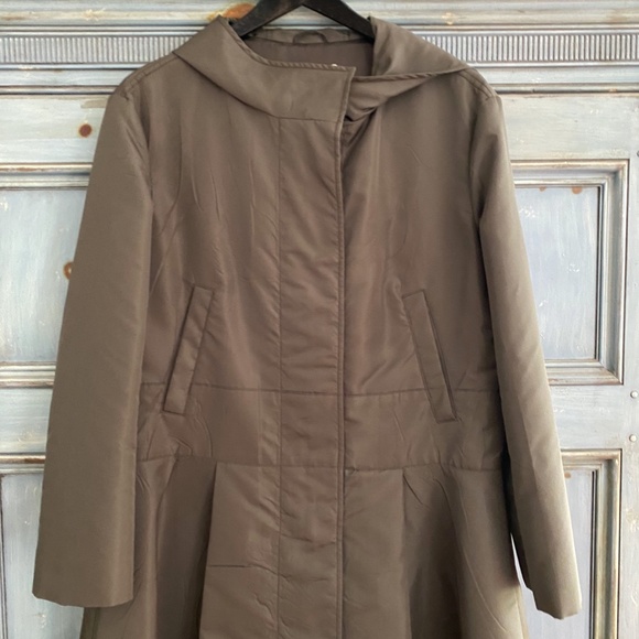 Prada olivy taupe silk blend long jacket size 40 - Picture 3 of 8